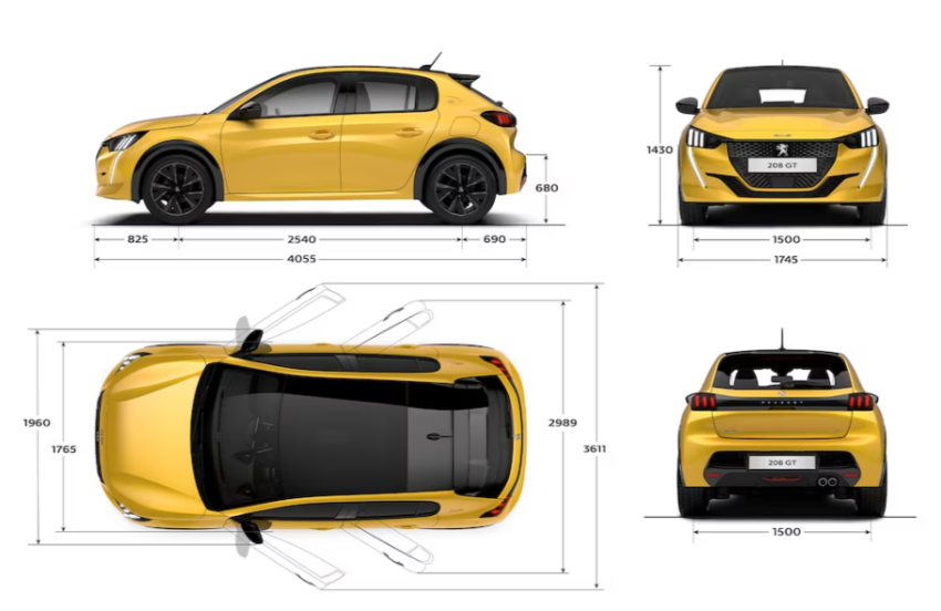 Peugeot 208 Abmessungen