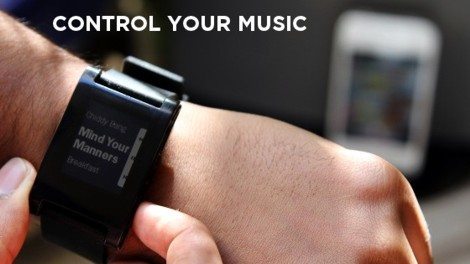 Pebble Armbanduhr Konzept - Musikwiedergabe Pebble Armbanduhr Konzept - Musikwiedergabe