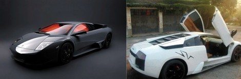 Lamborghini Murcielago LP640 Klon - links Original - rechts Klon