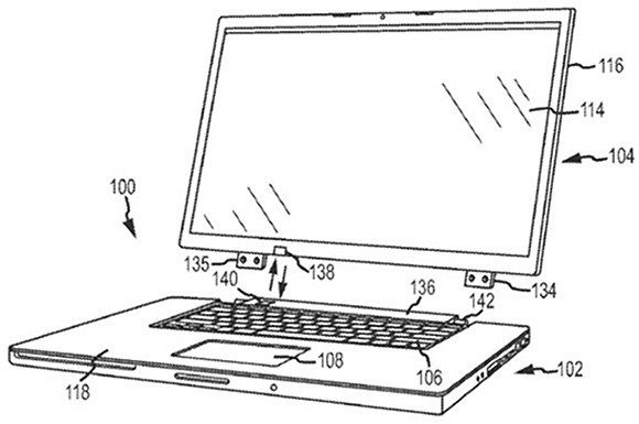 Apple Patent Vorlage für neues Hybrid-Notebook? Bild: Apple via USPTO