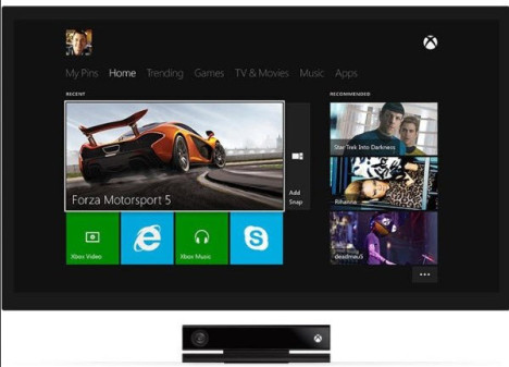 Microsoft xbox one homescreen