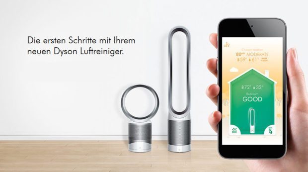 Mit der Dyson App immer zugriff auf alle Werte & Funktionen