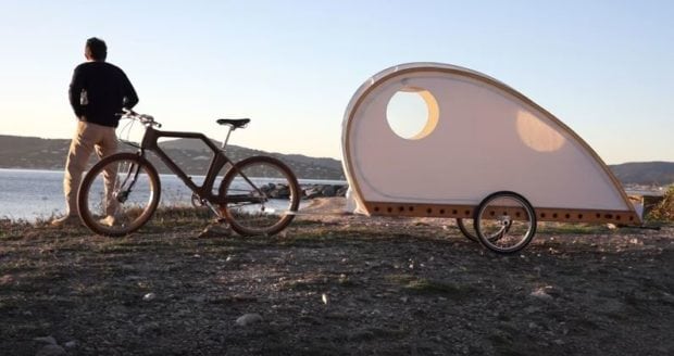 Der FahrradWohnwagen zum Aufblasen oder Auffalten