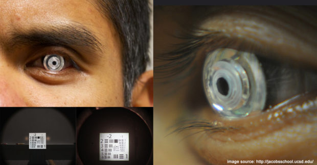 Kontaktlinse zoomt beim Blinzeln