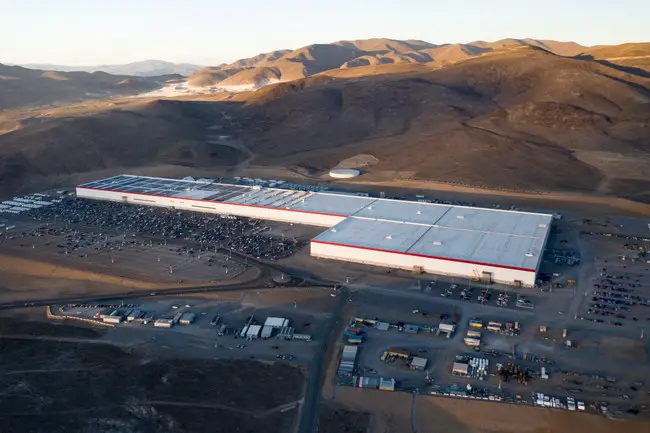 Luftaufnahme der Tesla Gigafactory in Nevada, USA