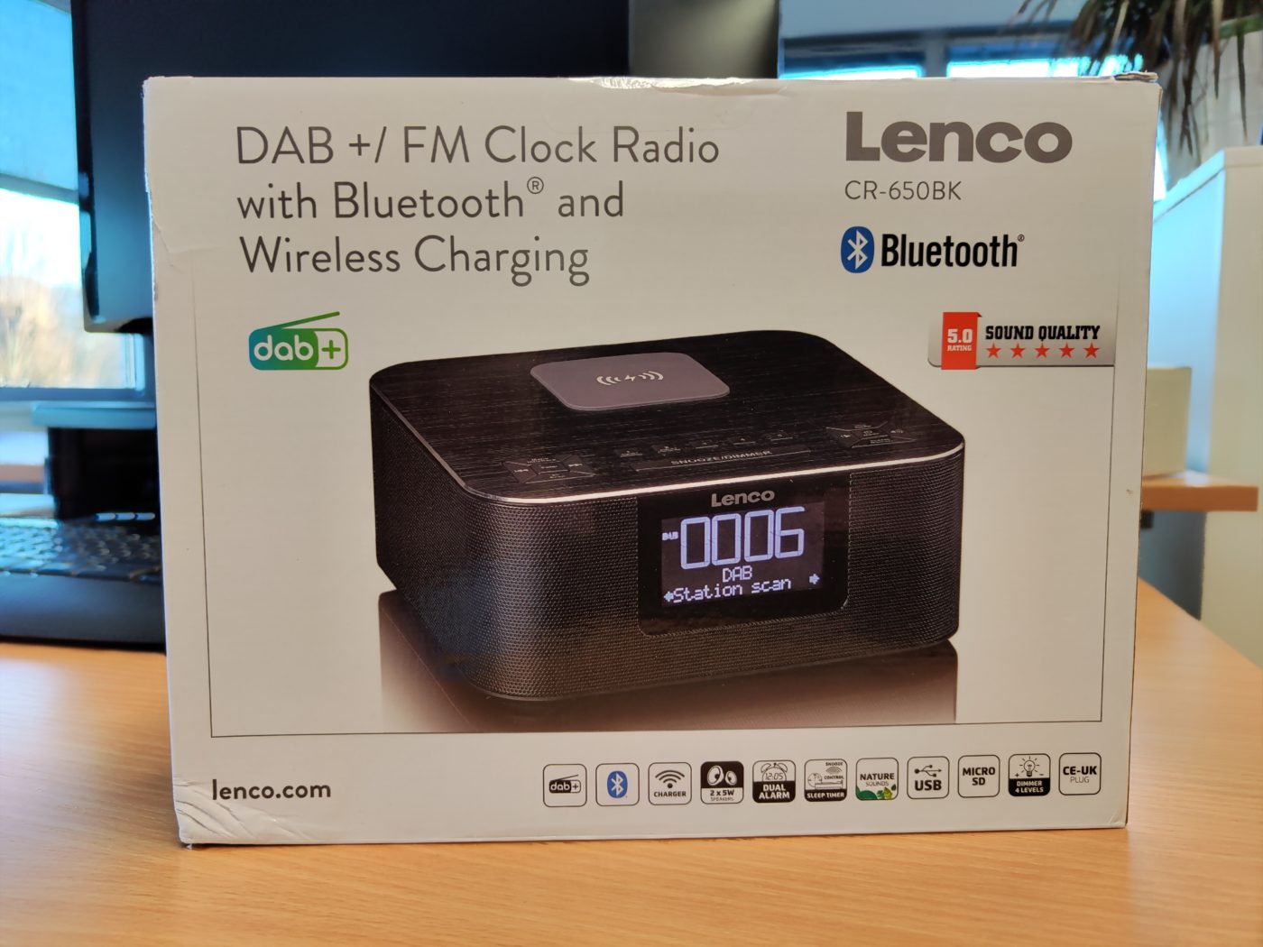 LENCO CR650BK DAB+ radio alarm clock with Qi charger Breaking Latest