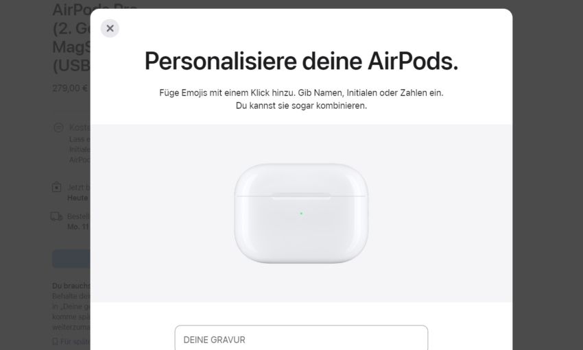 Apple AirPods personalisiert